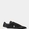 Svart/vit mäns Ralph Lauren Heritage Court II lädersneakers Svart/vit mäns Ralph Lauren Heritage Court II lädersneakers