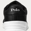Svart/vit mäns Ralph Lauren Heritage Court II lädersneakers Svart/vit mäns Ralph Lauren Heritage Court II lädersneakers