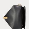 Svarta dam Ralph Lauren Polo ID Croc-präglade kuvert kedja Crossbody-väskor