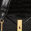 Svarta dam Ralph Lauren Polo ID Croc-präglade kuvert kedja Crossbody-väskor