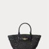 Svarta dam Ralph Lauren Straw Small Daphney Tote Bags Svarta dam Ralph Lauren Straw Small Daphney Tote Bags