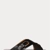 Svarta damer Ralph Lauren Jacie Kalvskinn Stigbygel sandaler Svarta damer Ralph Lauren Jacie Kalvskinn Stigbygel sandaler