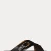 Svarta damer Ralph Lauren Jacie Kalvskinn Stigbygel sandaler Svarta damer Ralph Lauren Jacie Kalvskinn Stigbygel sandaler
