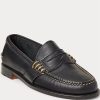 Svarta mäns Ralph Lauren Edric Penny Loafers i läder