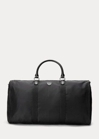 Svarta mäns Ralph Lauren Läder-Trim Hybrid plagg Duffelväskor