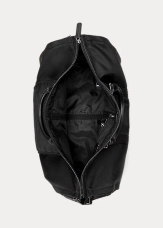 Svarta mäns Ralph Lauren Läder-Trim Hybrid plagg Duffelväskor