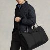 Svarta mäns Ralph Lauren Läder-Trim Hybrid plagg Duffelväskor Svarta mäns Ralph Lauren Läder-Trim Hybrid plagg Duffelväskor