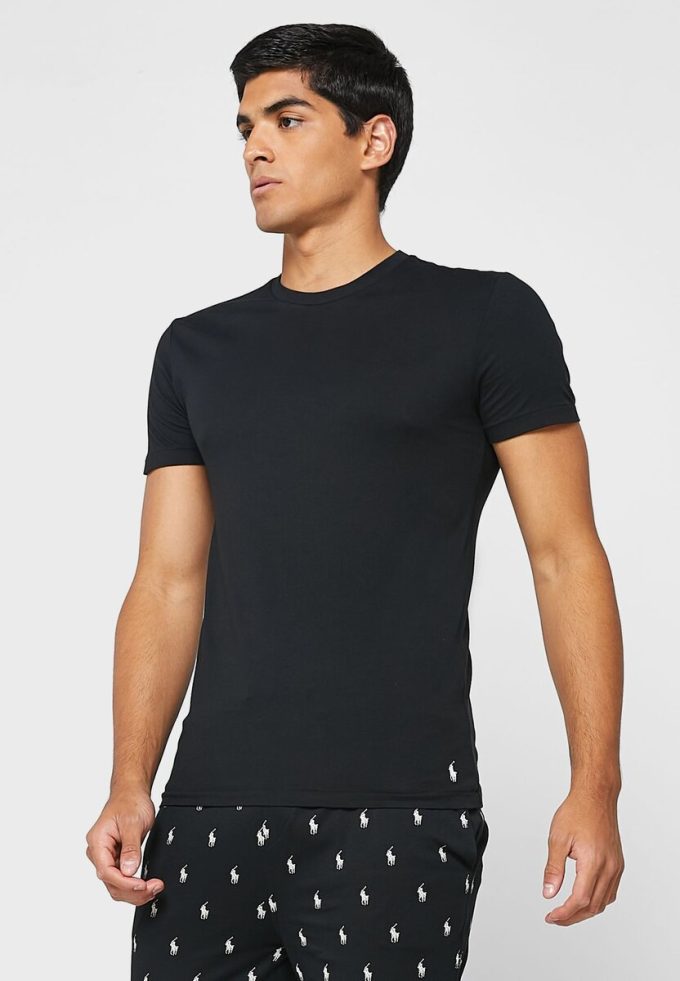 Svarta Ralph Lauren 3-pack olika t-shirts med rund hals för män