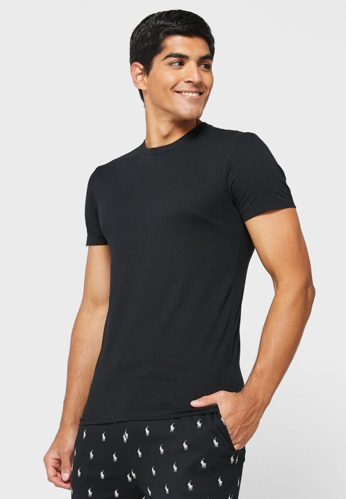 Svarta Ralph Lauren 3-pack olika t-shirts med rund hals för män