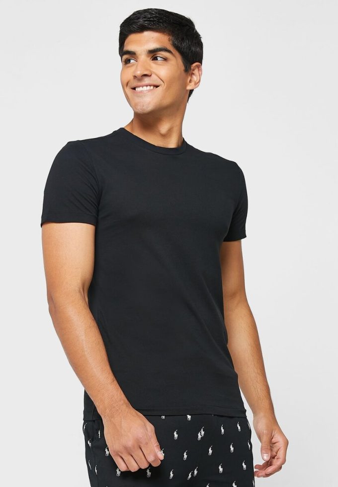 Svarta Ralph Lauren 3-pack olika t-shirts med rund hals för män