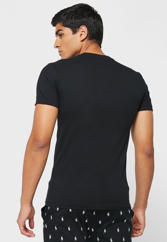 Svarta Ralph Lauren 3-pack olika t-shirts med rund hals för män