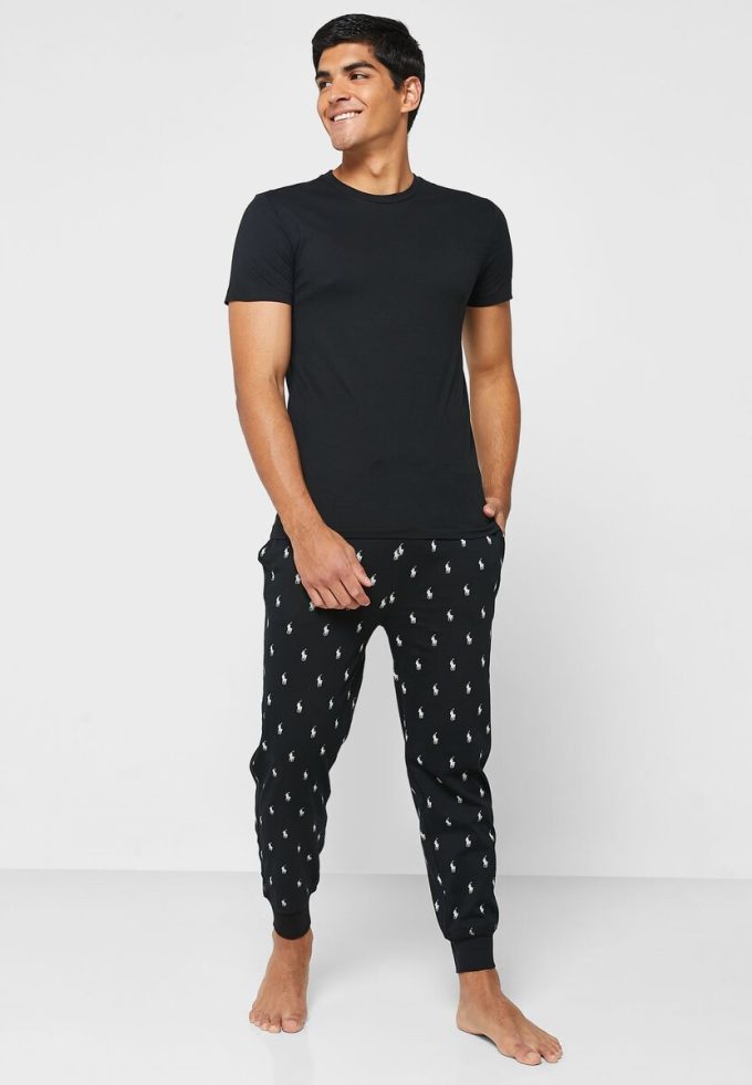 Svarta Ralph Lauren 3-pack olika t-shirts med rund hals för män