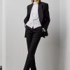 Svarta Ralph Lauren Alaina Jacquard Smokingbyxor för kvinnor Svarta Ralph Lauren Alaina Jacquard Smokingbyxor för kvinnor