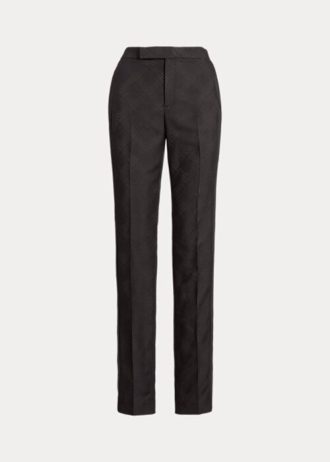 Svarta Ralph Lauren Alaina Jacquard Smokingbyxor för kvinnor