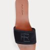 Svarta Ralph Lauren Andela sandaler i kalvmocka för kvinnor Svarta Ralph Lauren Andela sandaler i kalvmocka för kvinnor