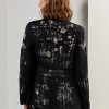 Svarta Ralph Lauren Bacalls utsmyckade jeansjackor för kvinnor Svarta Ralph Lauren Bacalls utsmyckade jeansjackor för kvinnor