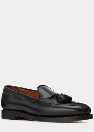 Svarta Ralph Lauren Booth Loafers i kalvskinn för män