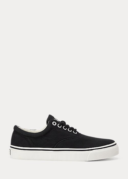 Svarta Ralph Lauren Bryn Canvas Sneakers för kvinnor Svarta Ralph Lauren Bryn Canvas Sneakers för kvinnor