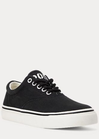 Svarta Ralph Lauren Bryn Canvas Sneakers för kvinnor