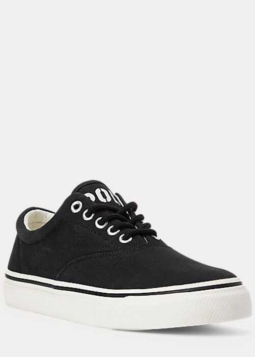 Svarta Ralph Lauren Bryn Canvas Sneakers för kvinnor Svarta Ralph Lauren Bryn Canvas Sneakers för kvinnor