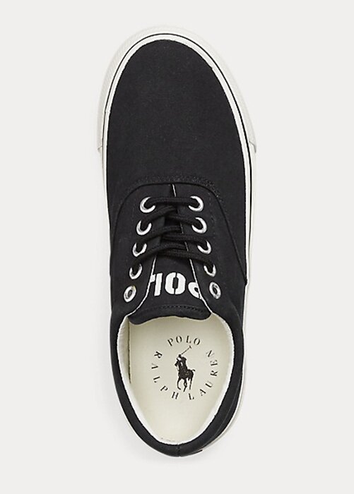 Svarta Ralph Lauren Bryn Canvas Sneakers för kvinnor Svarta Ralph Lauren Bryn Canvas Sneakers för kvinnor