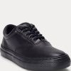 Svarta Ralph Lauren Bryn lädersneakers för kvinnor Svarta Ralph Lauren Bryn lädersneakers för kvinnor