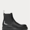 Svarta Ralph Lauren Calfskinn Lug Chelsea-stövlar för kvinnor Svarta Ralph Lauren Calfskinn Lug Chelsea-stövlar för kvinnor