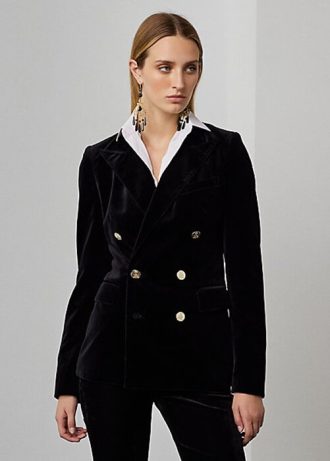 Svarta Ralph Lauren Camden sammetsjackor för kvinnor Svarta Ralph Lauren Camden sammetsjackor för kvinnor