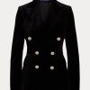 Svarta Ralph Lauren Camden sammetsjackor för kvinnor Svarta Ralph Lauren Camden sammetsjackor för kvinnor