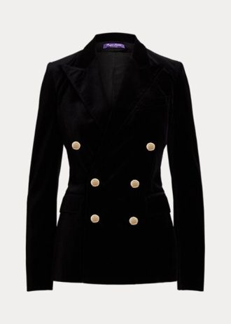Svarta Ralph Lauren Camden sammetsjackor för kvinnor Svarta Ralph Lauren Camden sammetsjackor för kvinnor