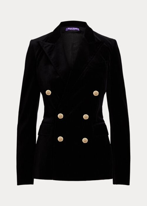 Svarta Ralph Lauren Camden sammetsjackor för kvinnor Svarta Ralph Lauren Camden sammetsjackor för kvinnor