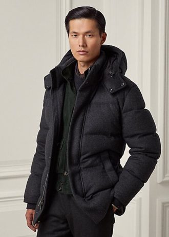 Svarta Ralph Lauren Cameron dunjackor i ullblandning för män