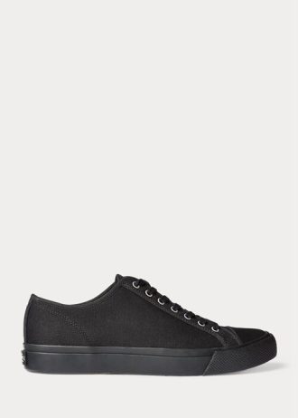 Svarta Ralph Lauren Canvas Sneakers för män