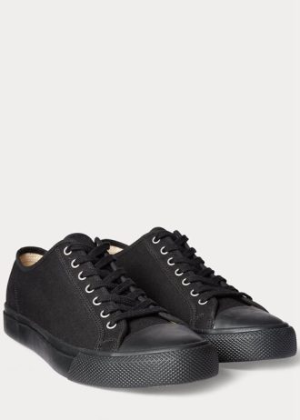 Svarta Ralph Lauren Canvas Sneakers för män