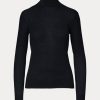 Svarta Ralph Lauren Cashmere Turtleneck-tröjor för kvinnor Svarta Ralph Lauren Cashmere Turtleneck-tröjor för kvinnor