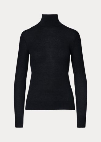 Svarta Ralph Lauren Cashmere Turtleneck-tröjor för kvinnor Svarta Ralph Lauren Cashmere Turtleneck-tröjor för kvinnor