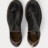 Svarta Ralph Lauren Chelsea-stövlar i handputerat läder för män Svarta Ralph Lauren Chelsea-stövlar i handputerat läder för män