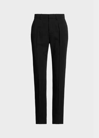 Svarta Ralph Lauren Clancy långa Gabardine byxor i ull