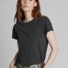 Svarta Ralph Lauren Cotton Jersey T-shirts med rund hals för kvinnor Svarta Ralph Lauren Cotton Jersey T-shirts med rund hals för kvinnor