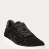 Svarta Ralph Lauren Court Velvet Low-Top Sneakers för män Svarta Ralph Lauren Court Velvet Low-Top Sneakers för män