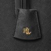 Svarta Ralph Lauren Crosshatch läder stora Clare tygväskor för kvinnor