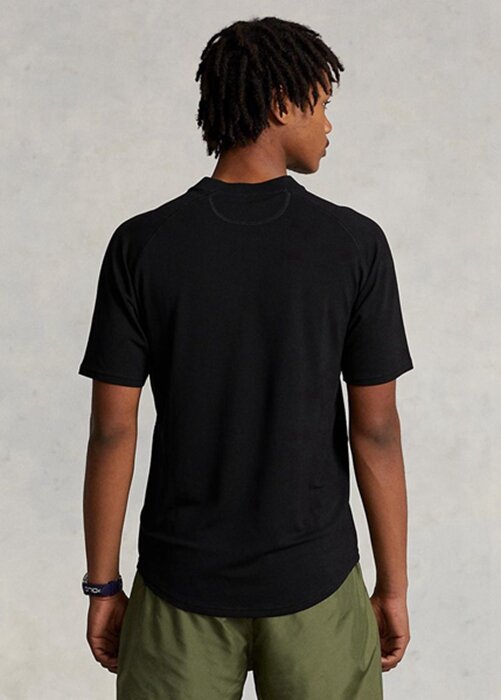 Svarta Ralph Lauren Custom Slim Fit Performance Jersey T-shirts för män Svarta Ralph Lauren Custom Slim Fit Performance Jersey T-shirts för män