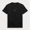Svarta Ralph Lauren Custom Slim Fit T-shirts med rund hals för män Svarta Ralph Lauren Custom Slim Fit T-shirts med rund hals för män