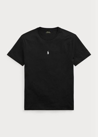 Svarta Ralph Lauren Custom Slim Fit T-shirts med rund hals för män