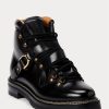 Svarta Ralph Lauren Dimicia Welington Burnishedie-stövlar för kvinnor Svarta Ralph Lauren Dimicia Welington Burnishedie-stövlar för kvinnor