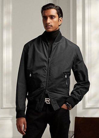Svarta Ralph Lauren Drayton Bomberjackor i bomullsblandning för män