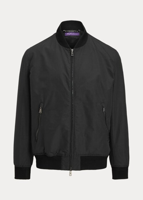 Svarta Ralph Lauren Drayton Bomberjackor i bomullsblandning för män Svarta Ralph Lauren Drayton Bomberjackor i bomullsblandning för män