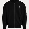 Svarta Ralph Lauren dubbelstickade bomberjackor för män Svarta Ralph Lauren dubbelstickade bomberjackor för män