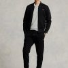 Svarta Ralph Lauren dubbelstickade bomberjackor för män Svarta Ralph Lauren dubbelstickade bomberjackor för män