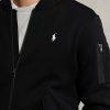 Svarta Ralph Lauren dubbelstickade bomberjackor för män Svarta Ralph Lauren dubbelstickade bomberjackor för män